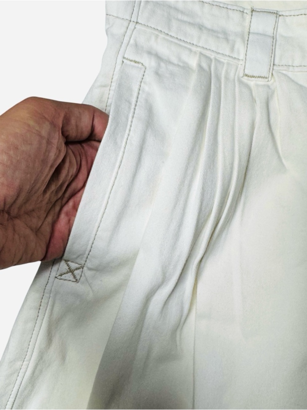 NWT New $98 Free People Sadie A-Line Long Shorts In Clean Ivory Size 4 - Picture 5 of 10